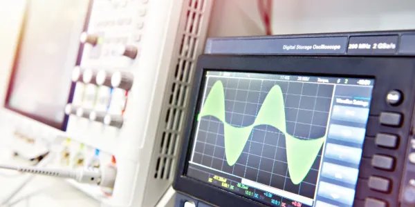 Test equipment displaying a waveform