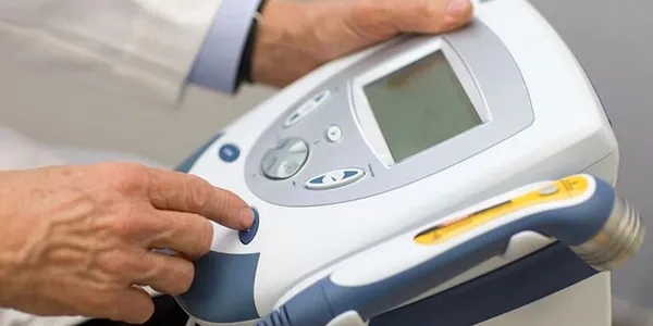 Physiotherapy equipment undergoing a performance check